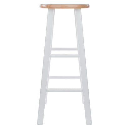 Element Bar Stools; 2-Pc Set; Natural & White