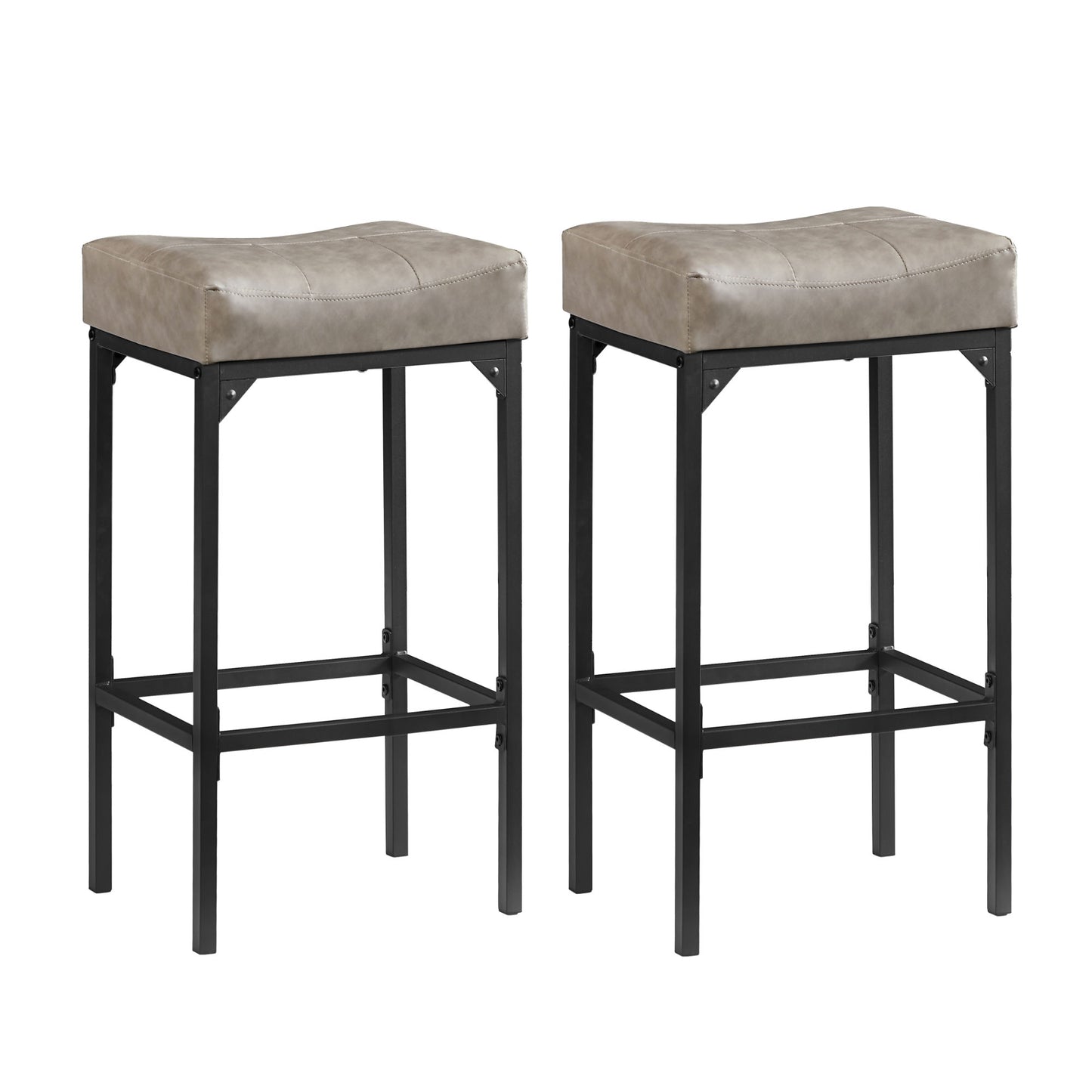 Bar stool set 2PC (Grey+Black; 16.1''W*12.2''D*28.7''H)