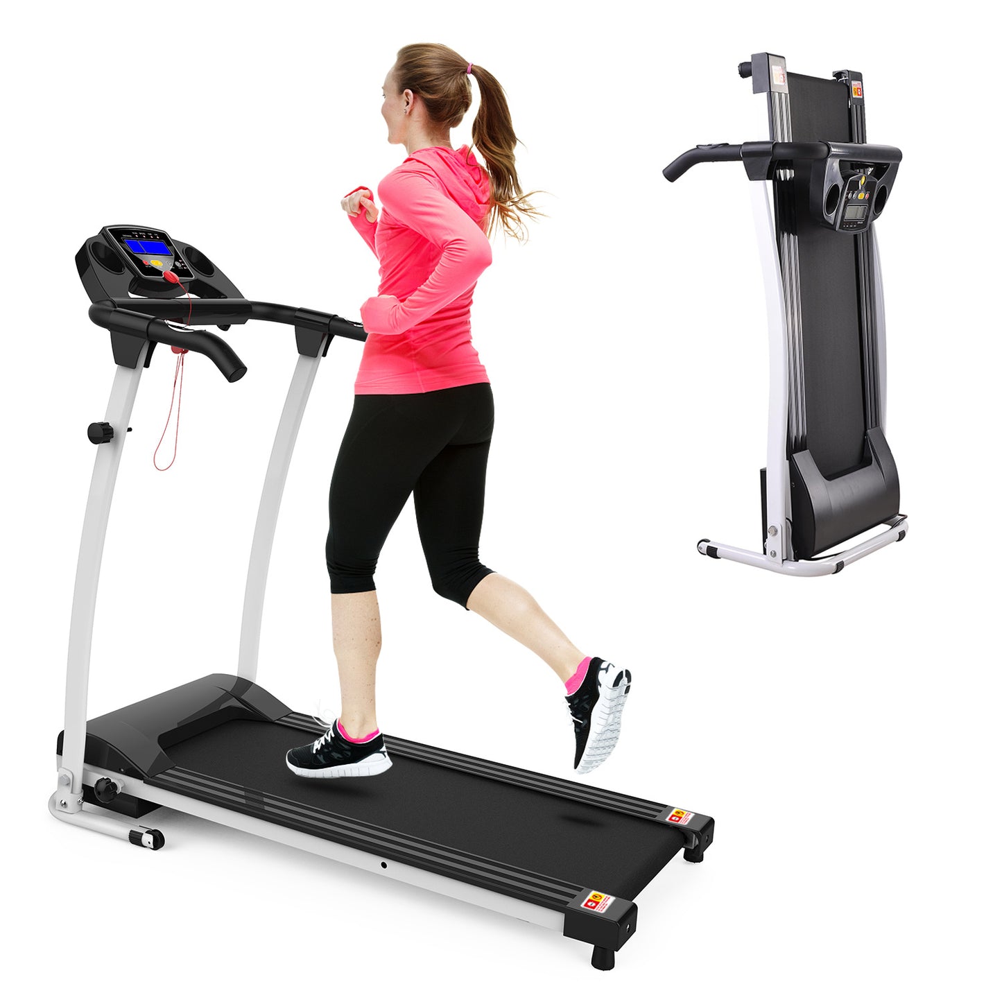 FYC Folding Treadmills for Home;  Foldable Electric Treadmill with LCD display;  Lightweight Compact Treadmill Fitness Running Walking Jogging Exercise for Home Office Apartment Saver Space