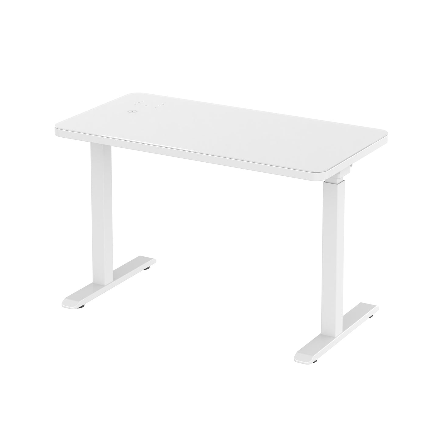 Glass tabletop standing desk White