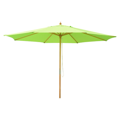 13 Ft Wooden Umbrella Green