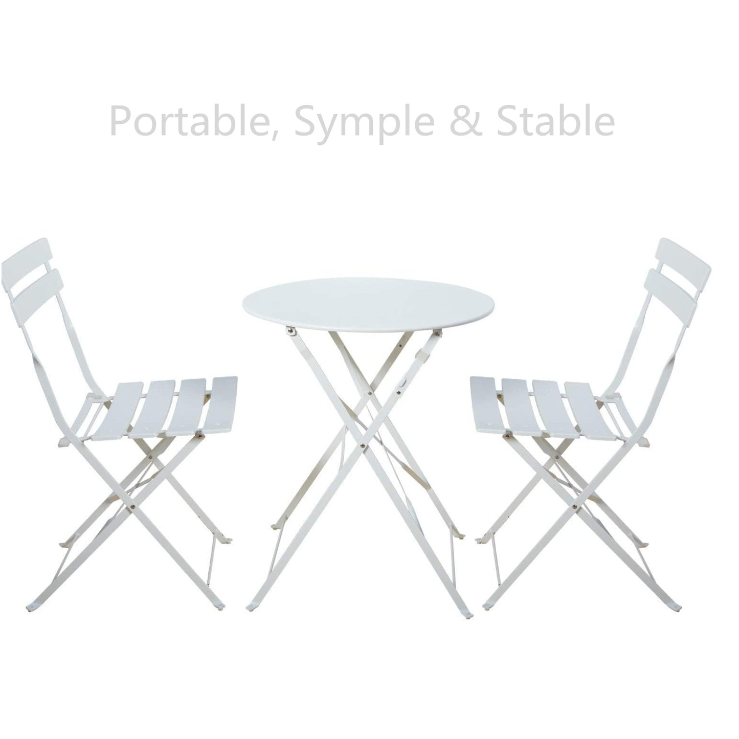 Round 2 Person - 23.6" Long Bistro Set (7 Colors Available)