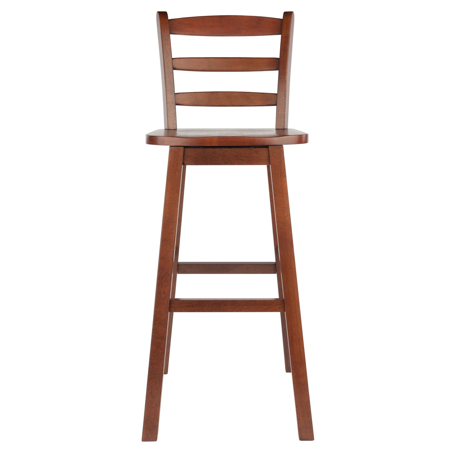 Scalera Ladder Back Swivel Seat Bar Stool; Walnut