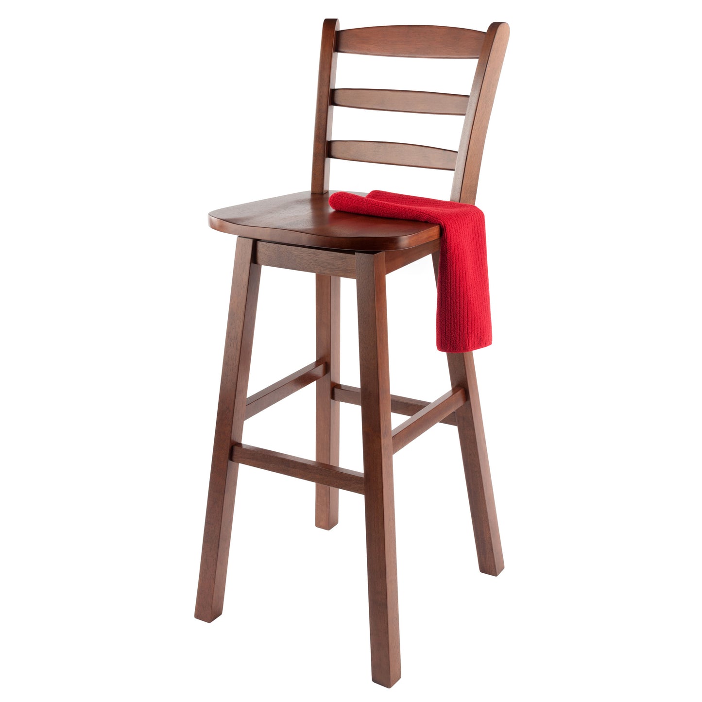 Scalera Ladder Back Swivel Seat Bar Stool; Walnut