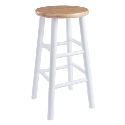 Huxton 2-Pc Counter Stools; 24"; Natural & White