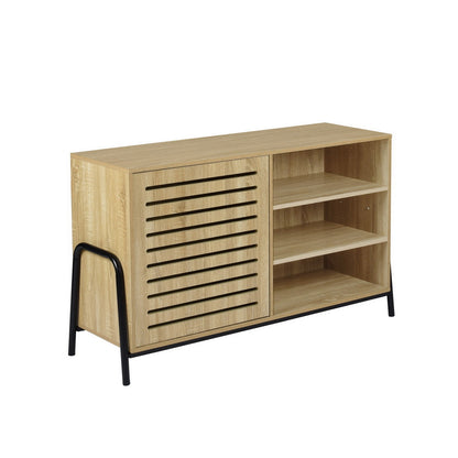 Sideboard Open Door Cabinet with Three Shelves Storage for Kitchen & Dining Storage
