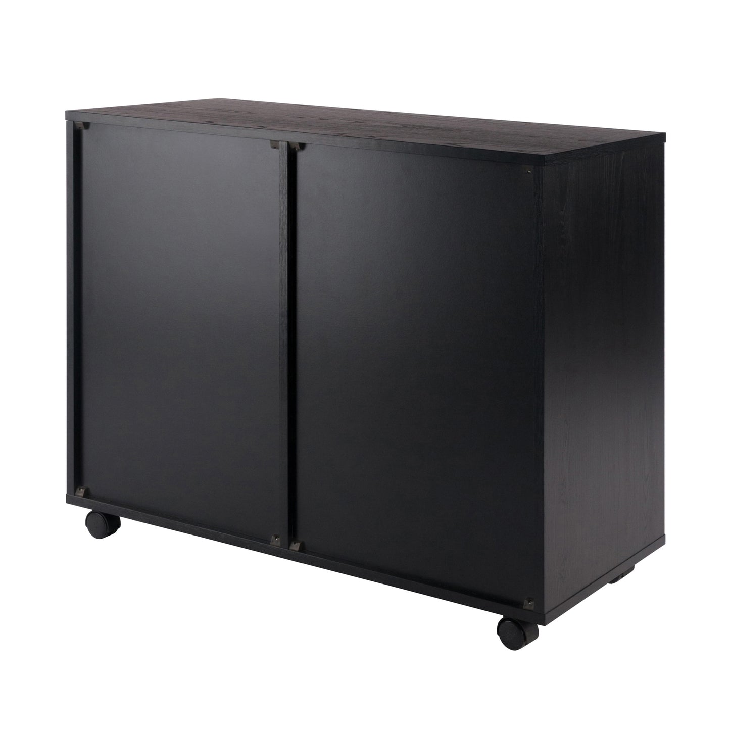 Halifax Wide 2-Door Storage Cabinet; 4-Drawer; Black