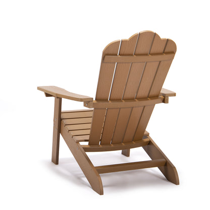 TALE Adirondack Chair Backyard Outdoor Furniture Painted Seating with Cup Holder Plastic Wood for Lawn Patio Deck Garden Porch Lawn Furniture Chairs Brown(Banned from selling on Amazon)