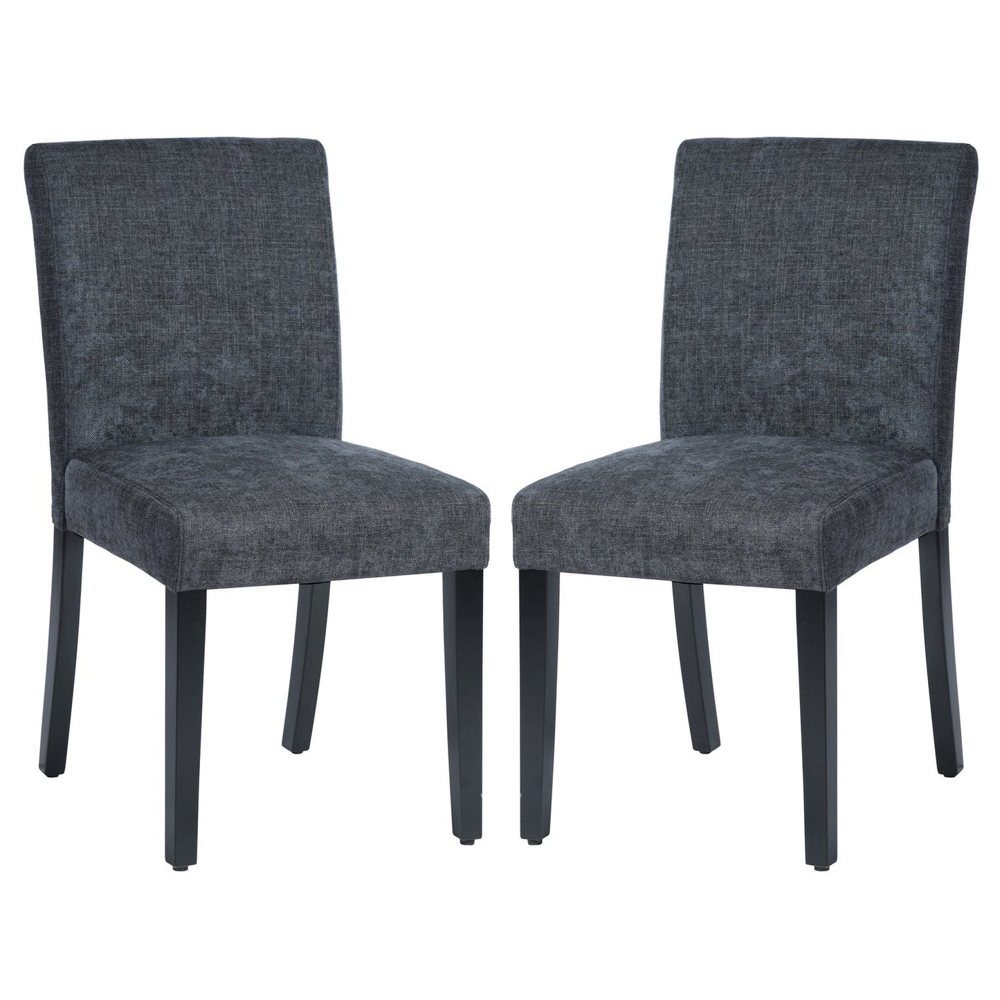 Upholstered Dining Chairs Set of 2 Modern Dining Chairs with Solid Wood Legs;  Dark Blue