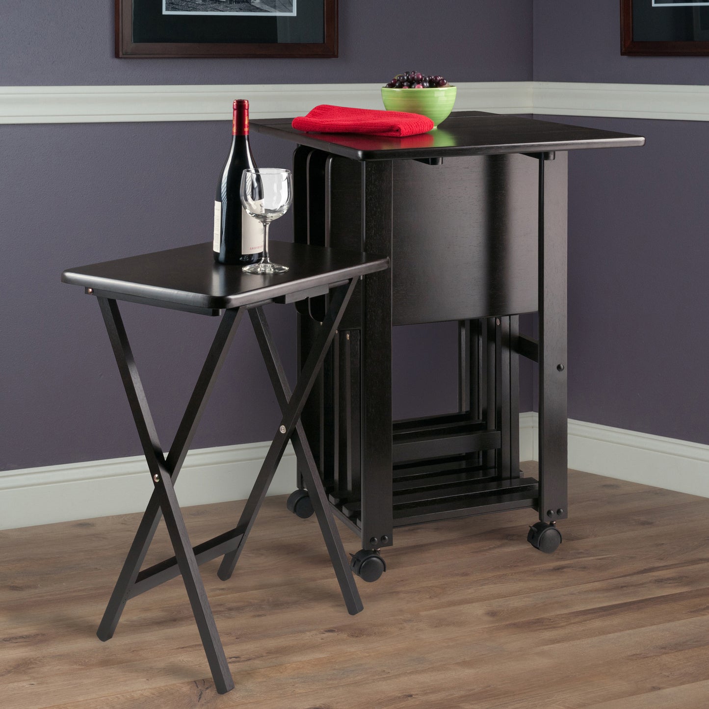 Sophia 5-Pc Snack Table Set; Drop Leaf Top; Coffee