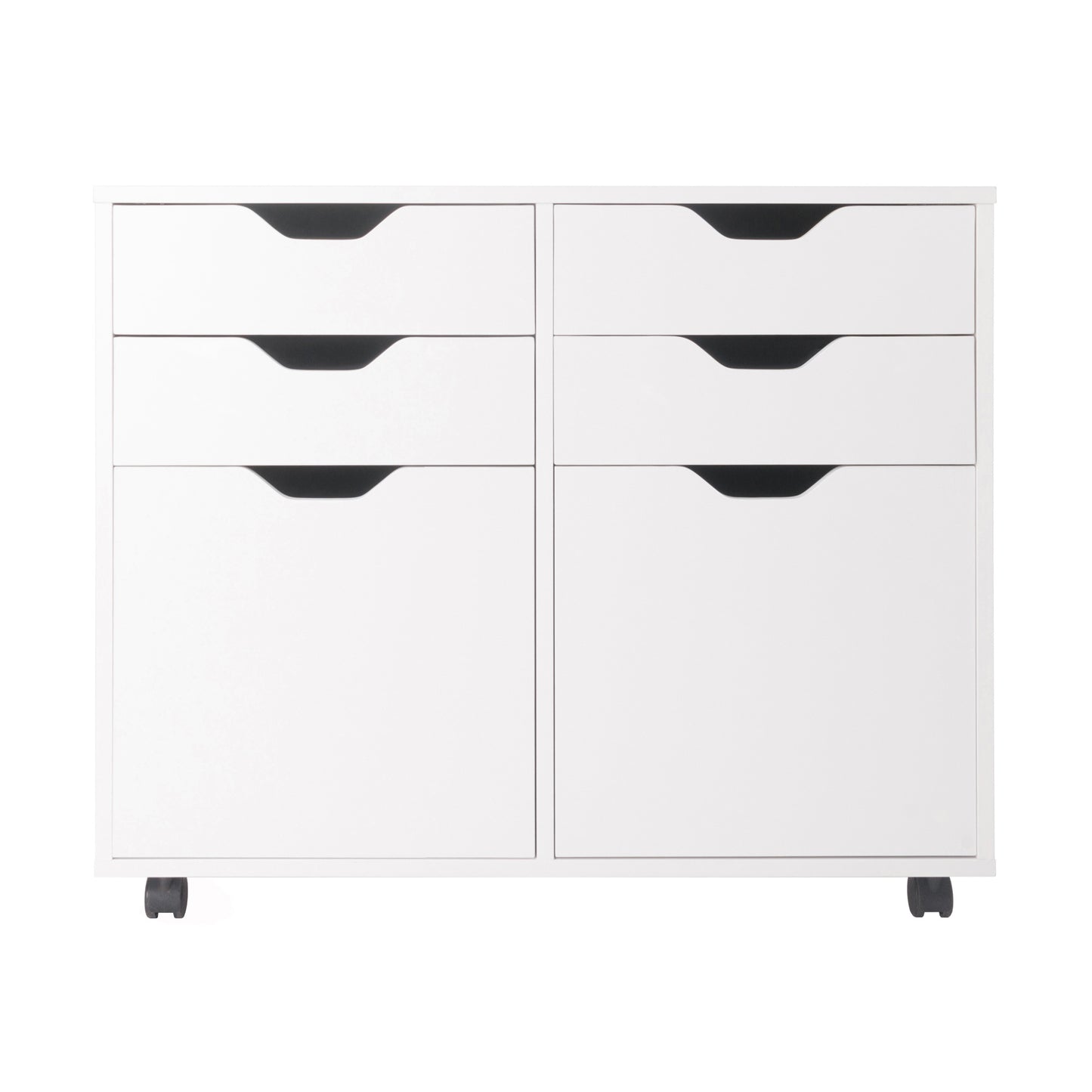 Halifax Wide 2-Door Storage Cabinet; 4-Drawer; White