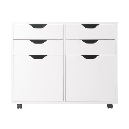 Halifax Wide 2-Door Storage Cabinet; 4-Drawer; White