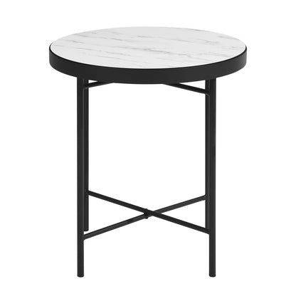 Set of 2 Round Side Table;  Sofa End Table; Accent Table Round;  Coffee Table Waterproof for Living Room Bedroom;  wood & marple