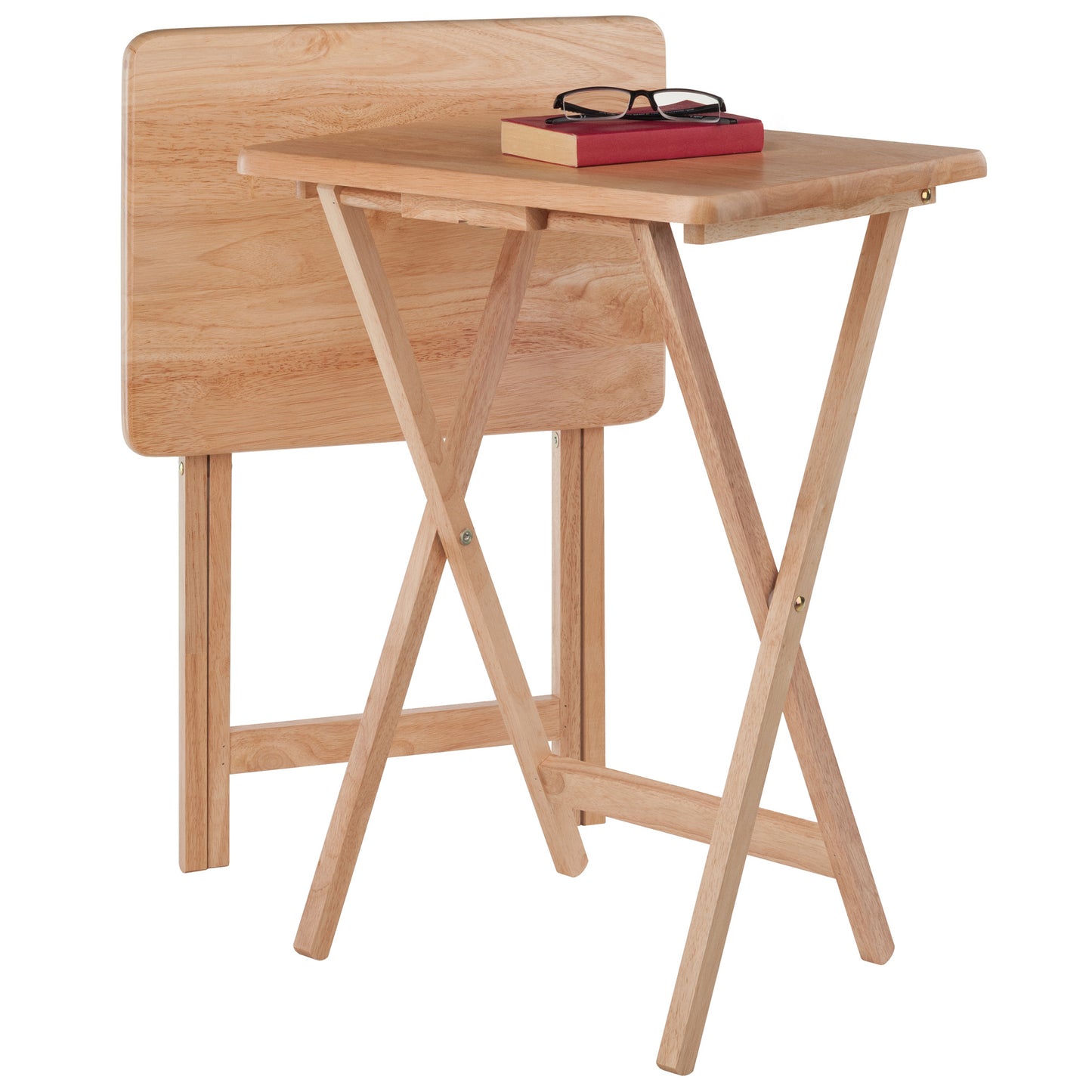 Alex 2-Pc Snack Table Set; Natural