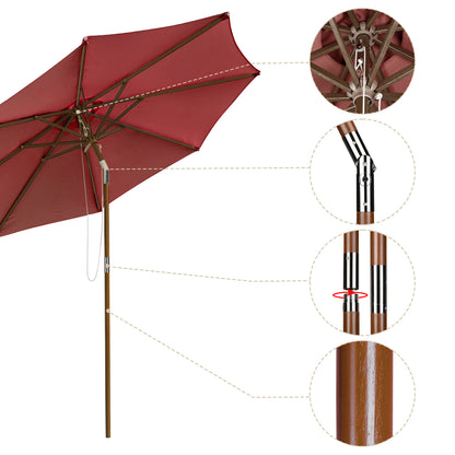 9 Ft Wooden Umbrella