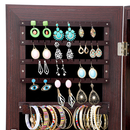 8 LEDs Jewelry Cabinet Armoire with Beveled Edge Mirror, Gorgeous Jewelry Organizer Large Capacity