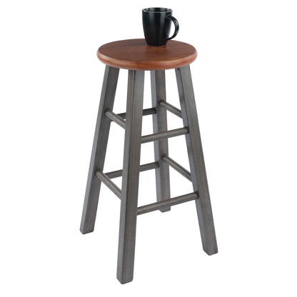 Ivy Counter Stool; Rustic Teak & Gray