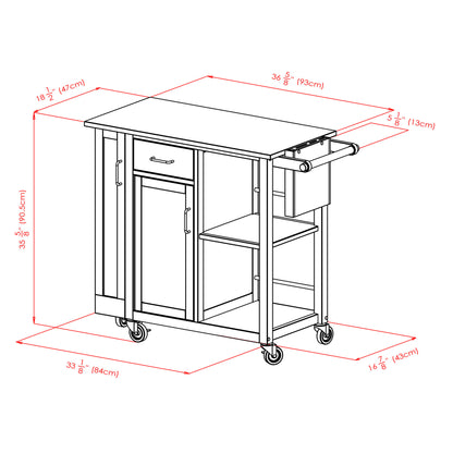 Douglas Utility Kitchen Cart; Natural