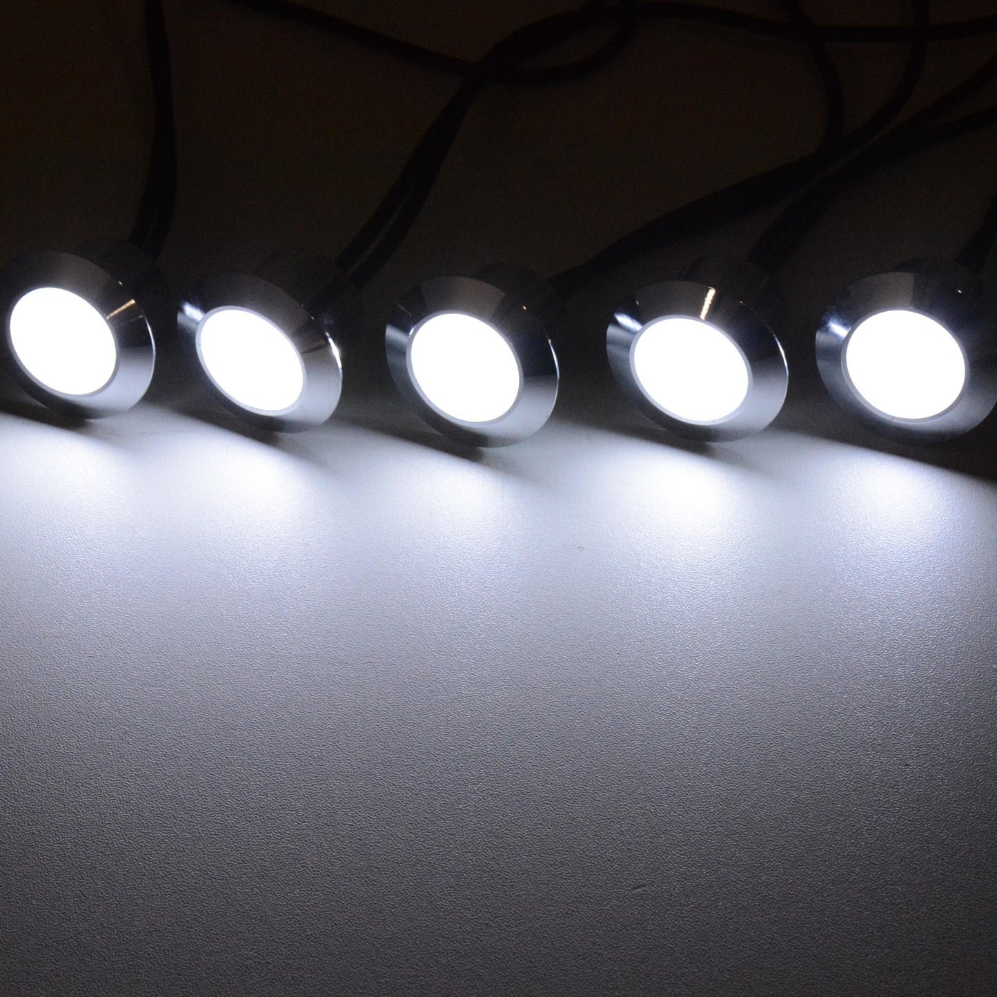 10pcs Cool White LED Deck Lights Set with Transformer & Wire