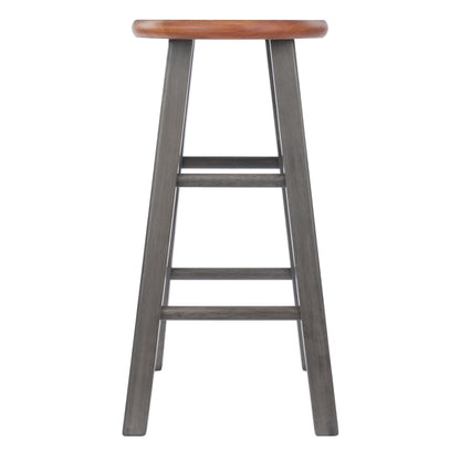 Ivy Counter Stool; Rustic Teak & Gray