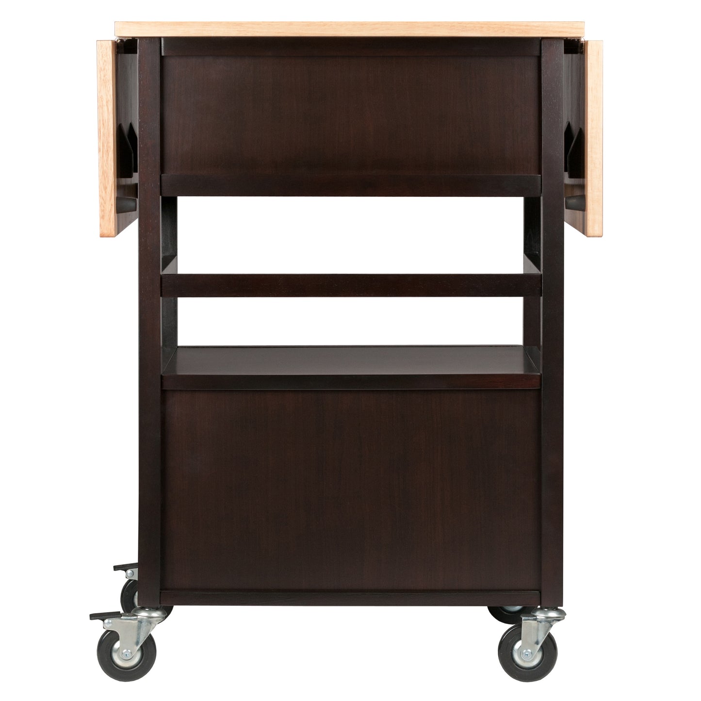 Bellini Drop Leaf Kitchen Cart; Coffee and Natural