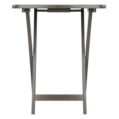 Lucca 5-Pc Snack Table Set; Oyster Gray