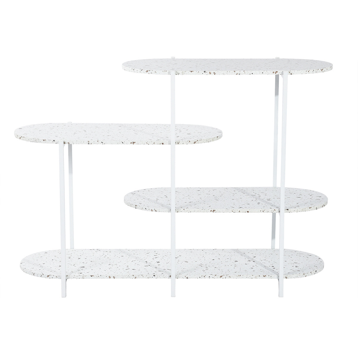 4-Tier Multi-Function Storage Shelf,Living Room Bookshelf, Small Kitchen Shelf,Marble White