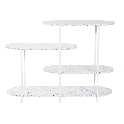 4-Tier Multi-Function Storage Shelf,Living Room Bookshelf, Small Kitchen Shelf,Marble White