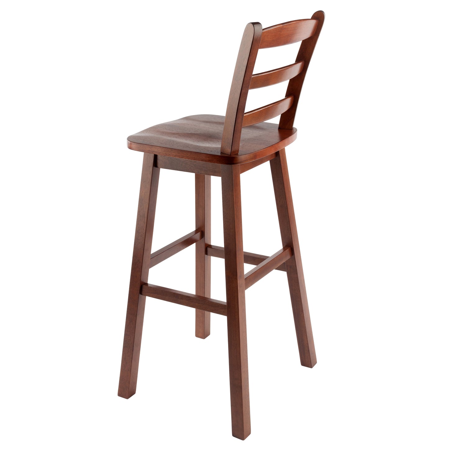 Scalera Ladder Back Swivel Seat Bar Stool; Walnut