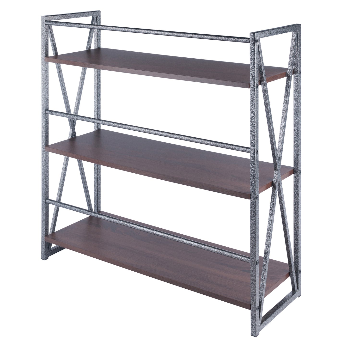 Isa 3-Tier Shelf; Graphite & Walnut