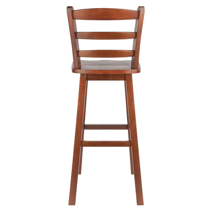 Scalera Ladder Back Swivel Seat Bar Stool; Walnut