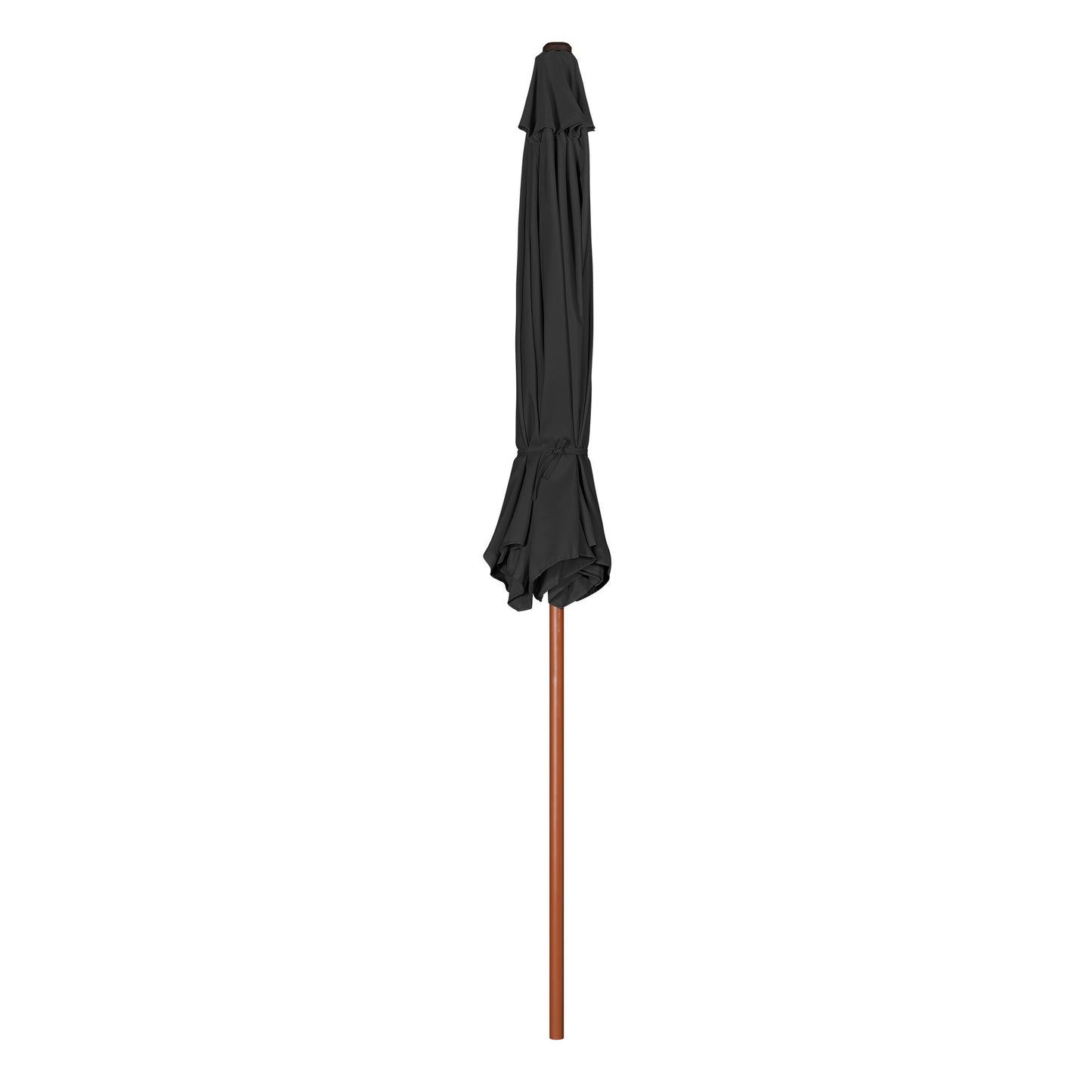 9 Ft Wooden Umbrella Black