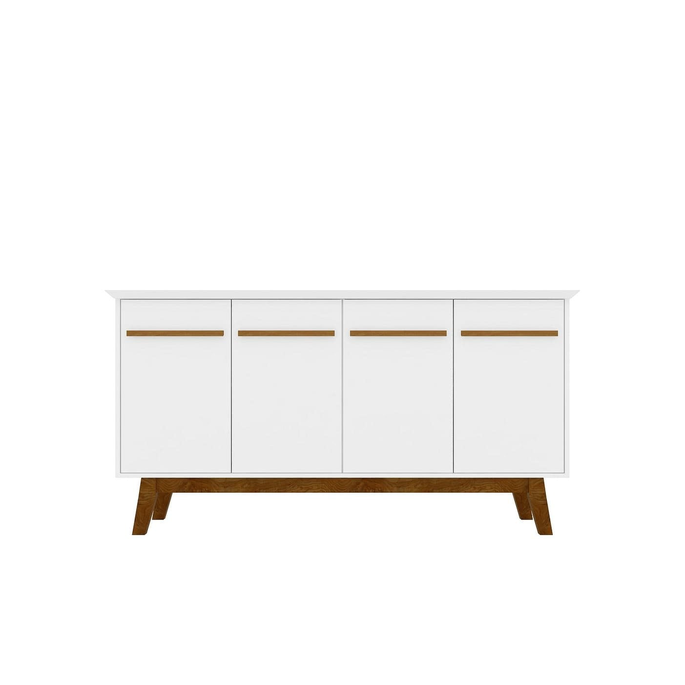 Manhattan Comfort Yonkers 62.99 Sideboard with Solid Wood Legs and 2 Cabinets in White