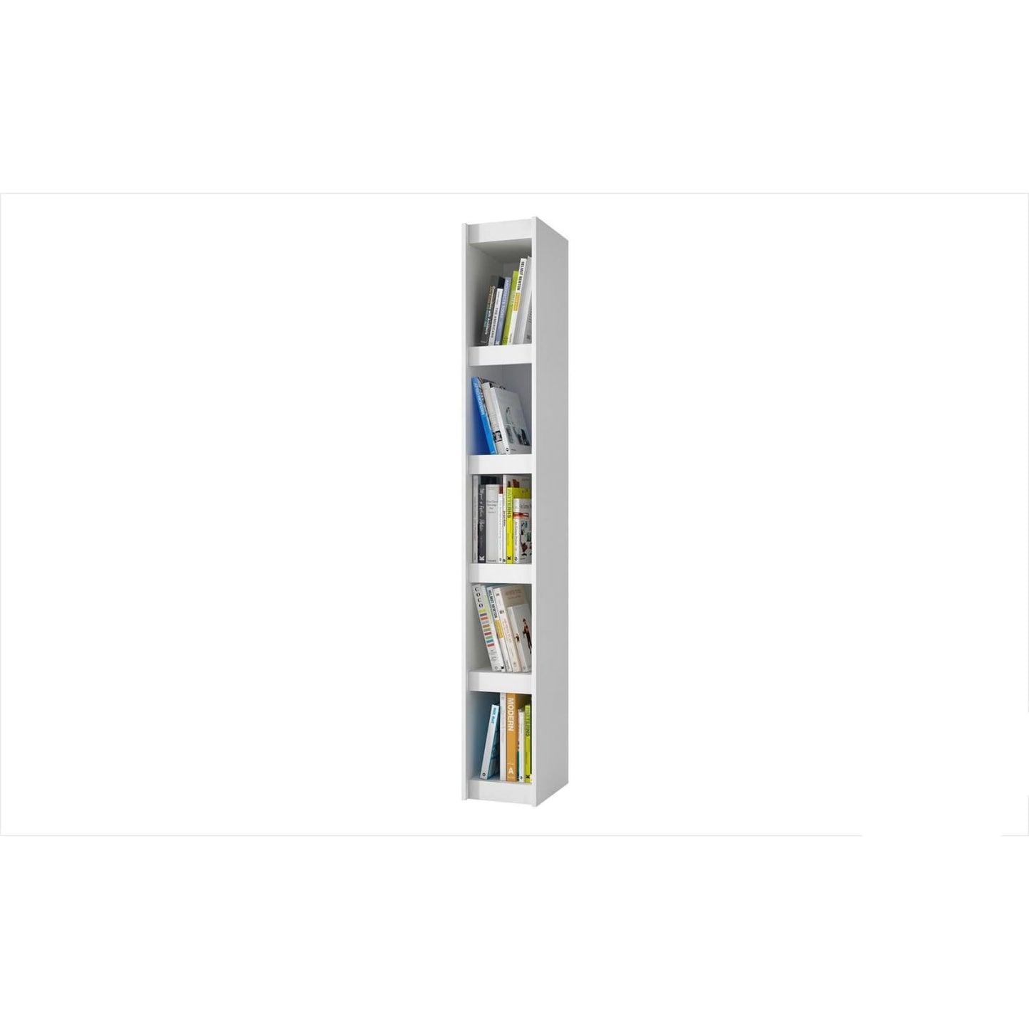 Manhattan Comfort Valuable Parana Bookcase 1.0 with 5-Shelves in White