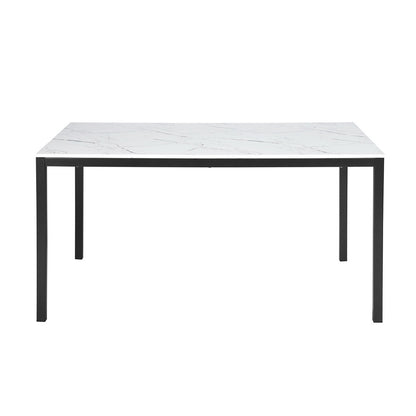 59.1'' Dining Table - Marble color table top with black leg