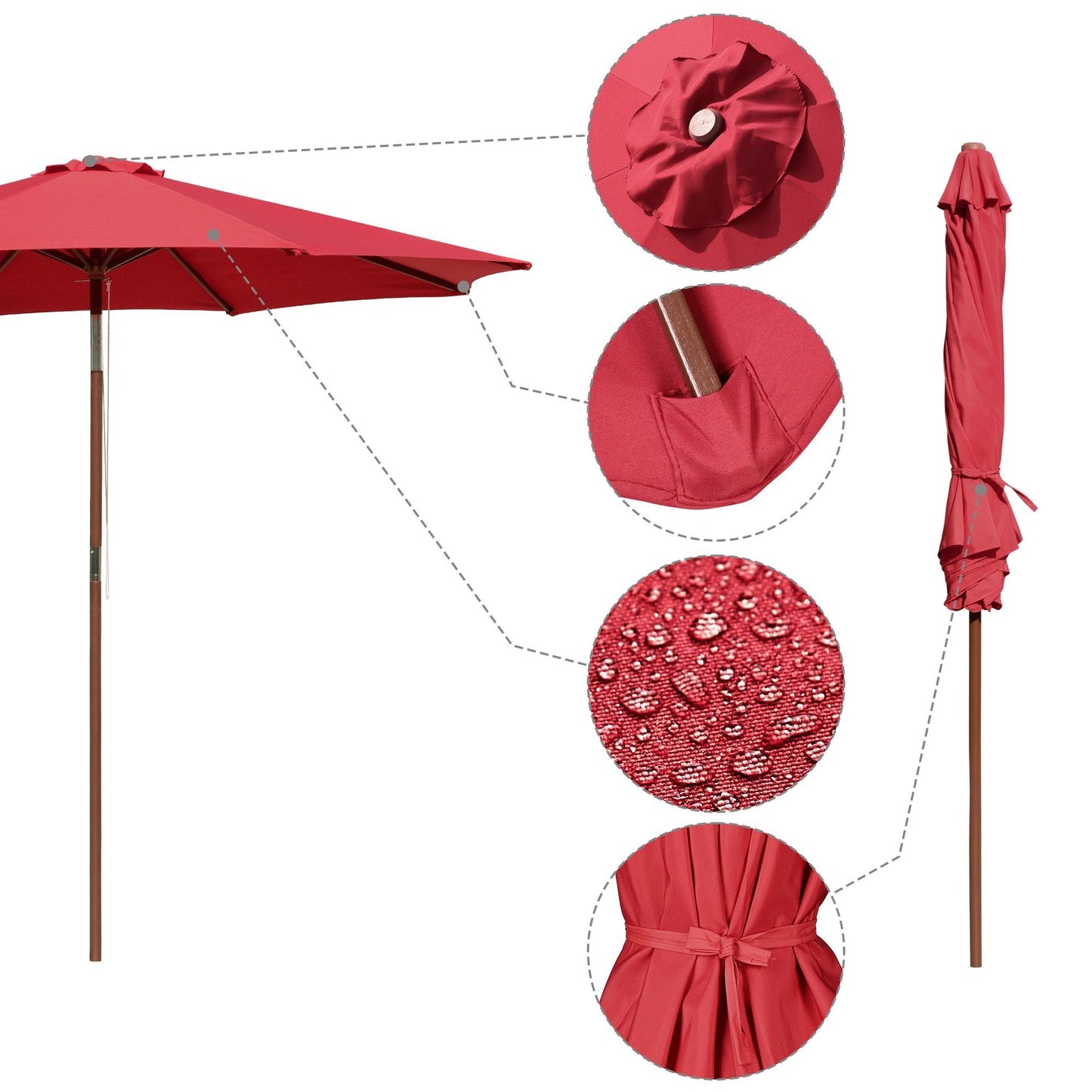 9 Ft Wooden Umbrella