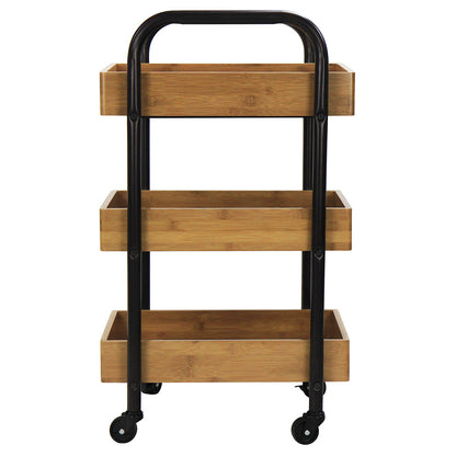 Oceanstar Portable Storage Cart with 3 Easy Removable Bamboo Trays