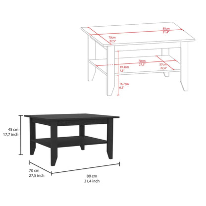 Payson 2 Piece Living Room Set, Bar Cart + Coffee Table, Black