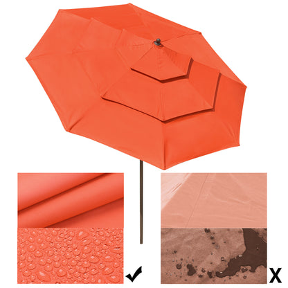 10Ft 3-Tiers Patio Umbrella Orange