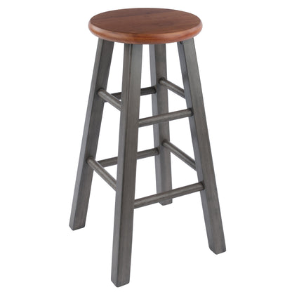 Ivy Counter Stool; Rustic Teak & Gray