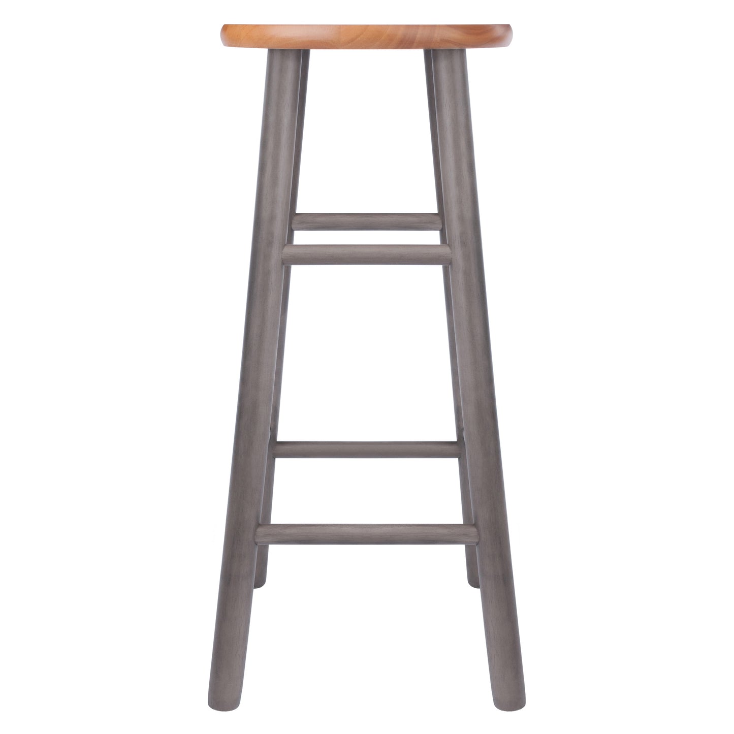 Huxton 2-Pc Bar Stools; 29"; Gray & Teak