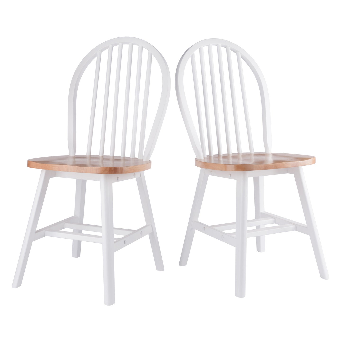Windsor 2-Pc Chair Set; Natural and White