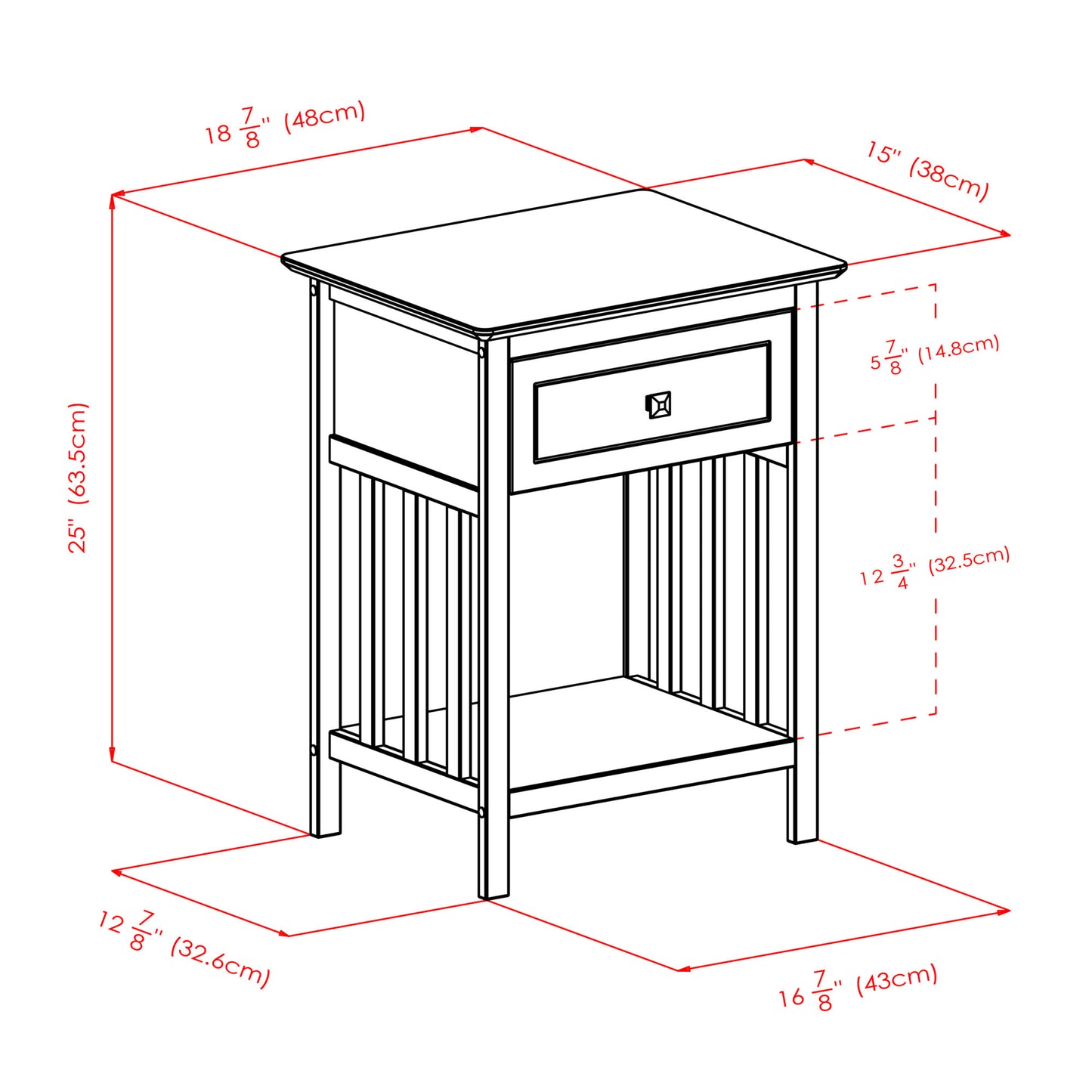 Marcel Accent Table; Nightstand; Coffee