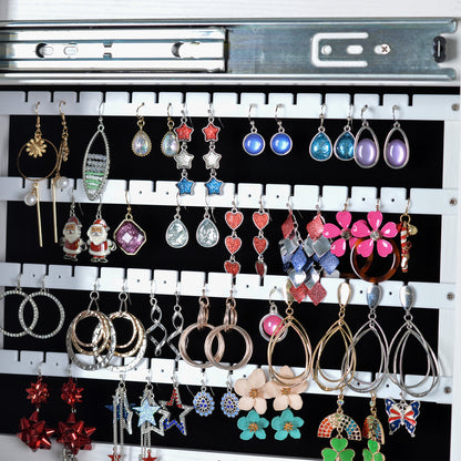 Large Storage Organizer with Frameless Free Standing Jewelry Mirror