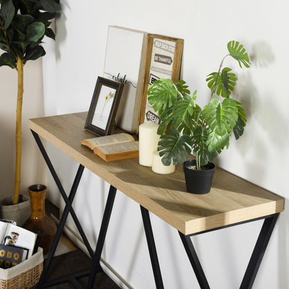 47.2'' Sofa Table;  Wood Rectangle Console Table with Metal Frame