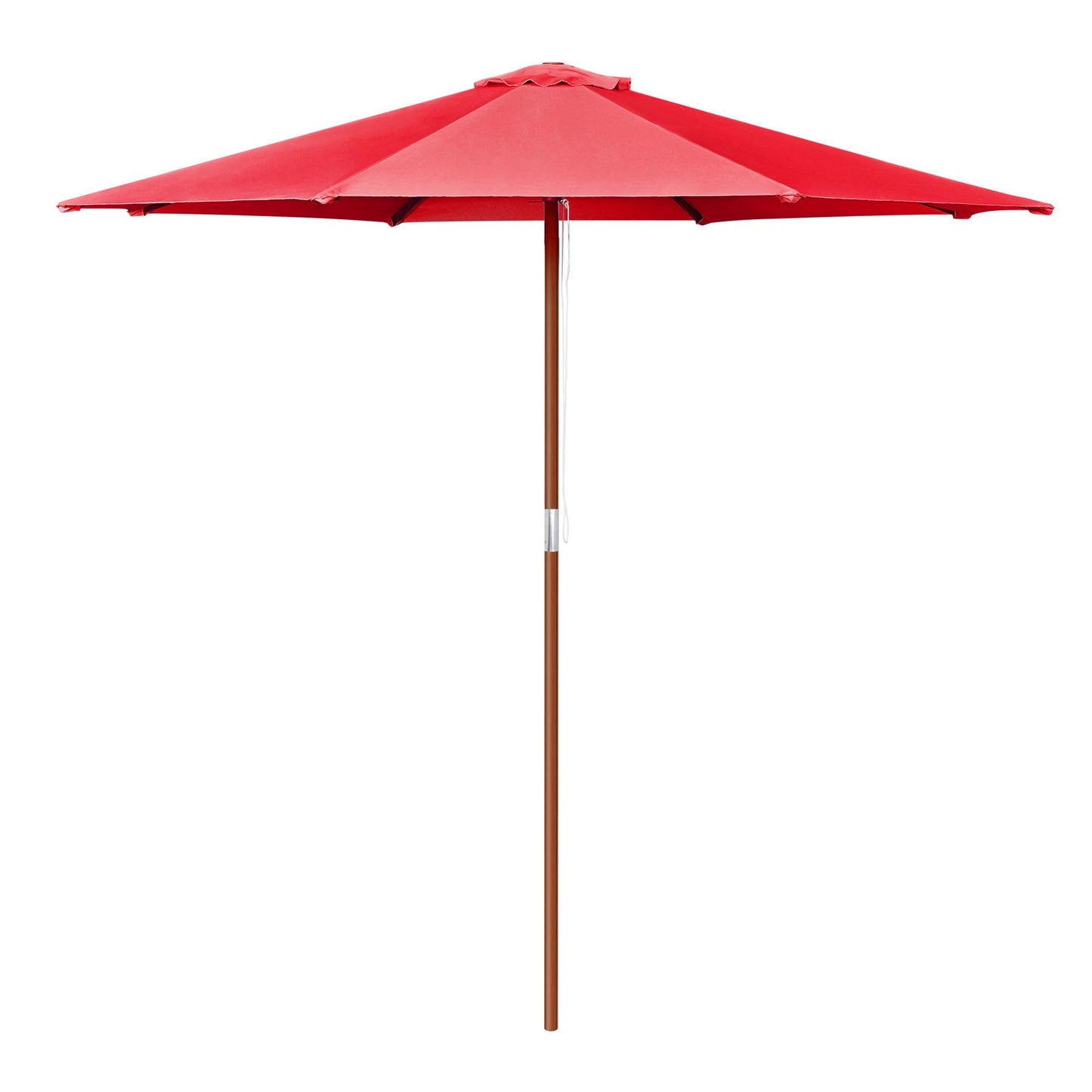 9 Ft Wooden Umbrella Red