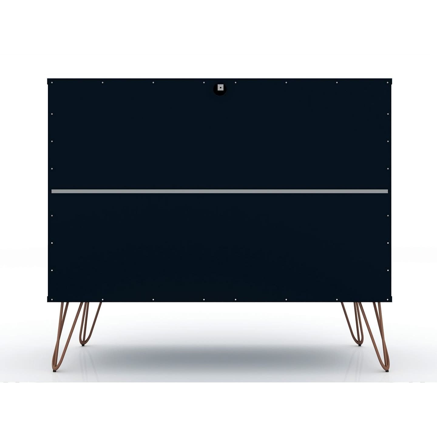 Manhattan Comfort Rockefeller Mid-Century- Modern Dresser with 3-Drawers in Tatiana Midnight Blue