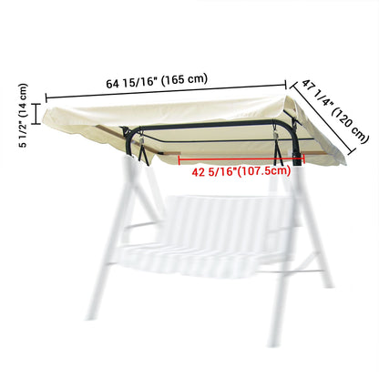 65"x47" Swing Canopy Cover Replacement UV 30+ Water Resistance Outdoor Garden
