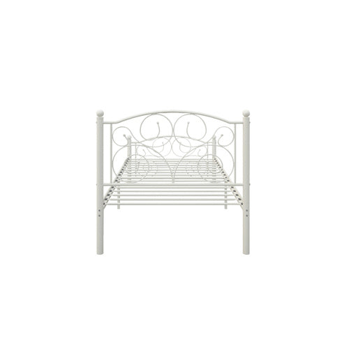 Twin Size Unique Flower Sturdy System Metal Bed Frame with Headboard and Footboard