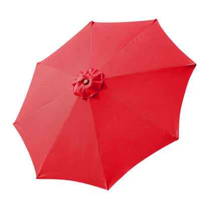 9 Ft Wooden Umbrella Red